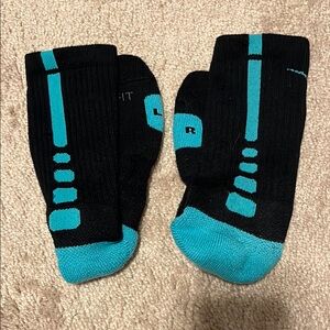 Nike Elite Socks - Black and Teal - Medium
